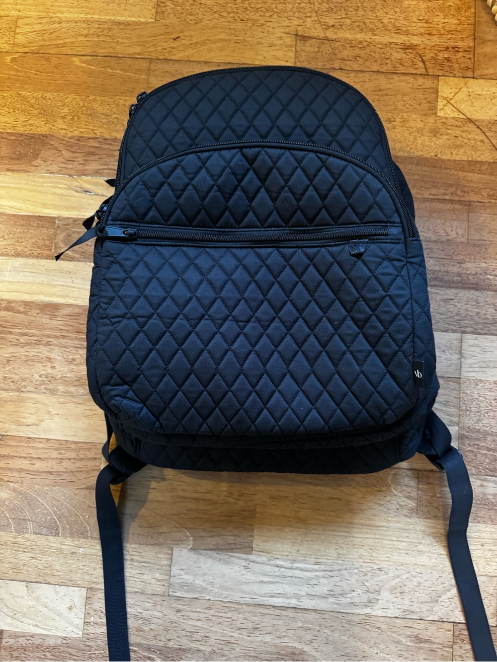 Vera Bradley black xl backpack in excellent condition.